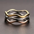 thumbnail image 4 of 7mm Irregular Hollow 3 Wave Band Women's Stainless Steel Engagement Ring Sz 4-11, 4 of 8