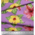 thumbnail image 3 of Soimoi Purple Cotton Duck Fabric Leaves & Floral Print Fabric by Yard 42 Inch Wide, 3 of 3