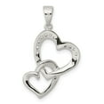 thumbnail image 4 of 925 Sterling Silver Rhodium-plated Heart CZ Pendant; for Adults and Teens; for Women and Men, 4 of 4