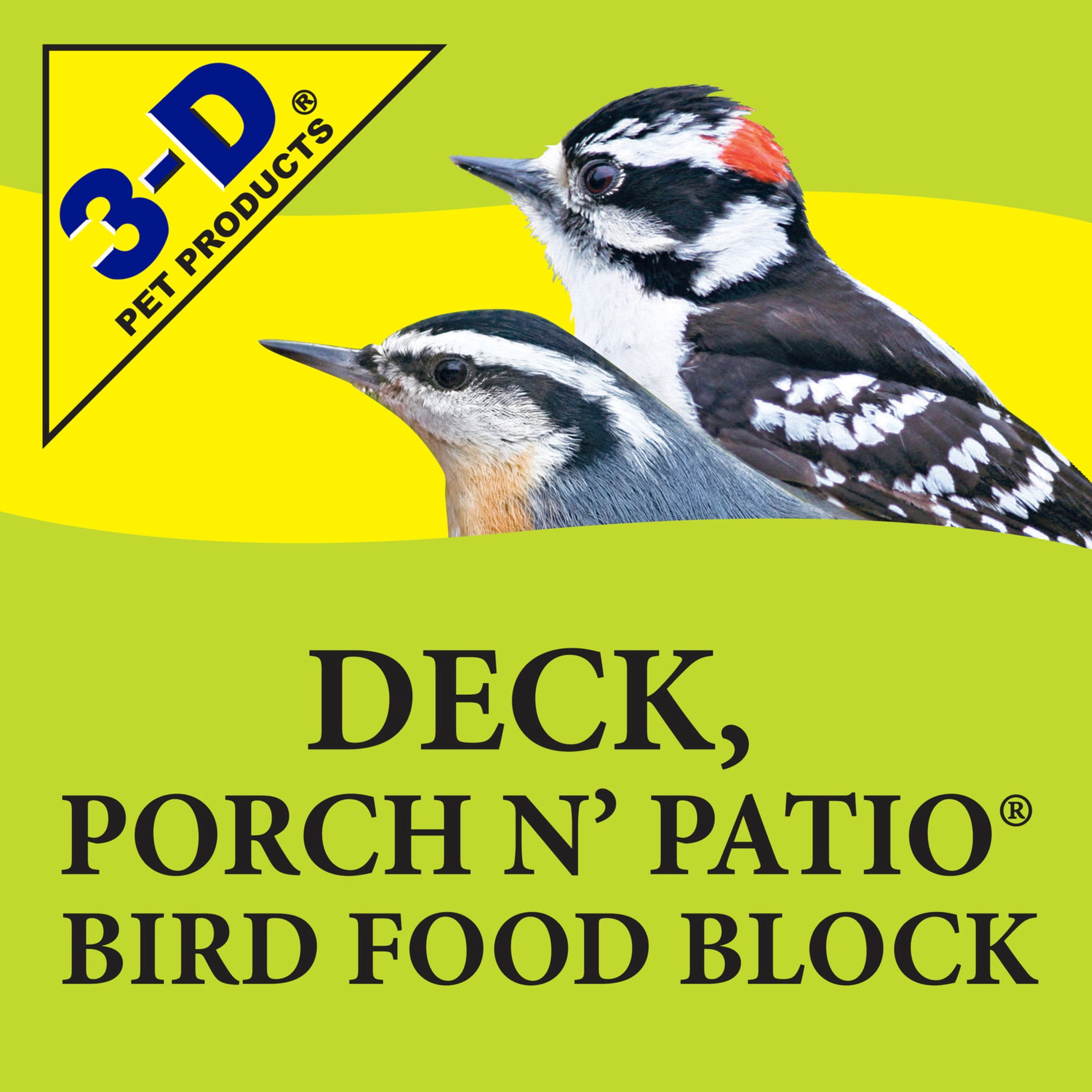(2 pack) 3-D Pet Products Deck Porch and Patio Wild Bird Food Block, Dry, 16 oz. Block, 1 Pack