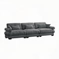 thumbnail image 3 of Modern Grey 3-Seat Extra Large Velvet Sofa for Living Room - Cloud-Like Comfort, 3 of 12