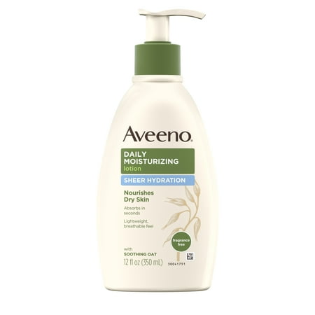 Aveeno Sheer Hydration Daily Moisturizing Dry Skin Lotion, 12 fl. (Best Lotion For Dry Itchy Skin During Pregnancy)