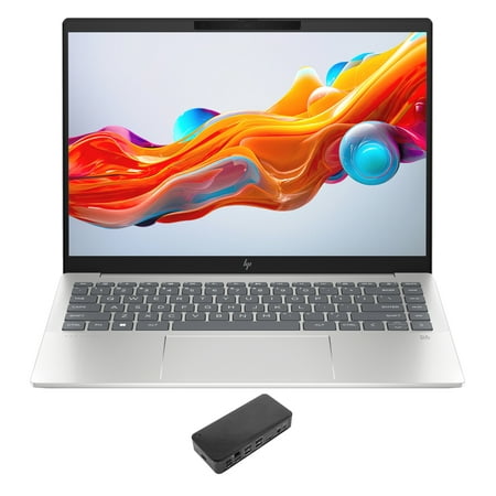 HP Pavilion Plus Home/Business Laptop (AMD Ryzen 5 7540U 6-Core, 14.0in 120 Hz Wide QXGA (2560x1600), AMD Radeon 740M, 16GB LPDDR5X 6400MHz RAM, 512GB PCIe SSD, Win 10 Pro) with USB-C Dock