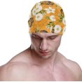 thumbnail image 2 of FYBTO Swimming Cap White Daisy and Butterfly Unisex Adult FYBTO Polyester, 2 of 4