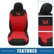 thumbnail image 3 of Juego de 4 fundas universales Unique Bargains para asientos de coche lavables y transpirables color rojo, 3 of 7