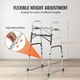 thumbnail image 4 of Andador plegable VEVOR de 2 botones con altura ajustable de 8 niveles y asas resistentes. Andador ligero de aluminio para personas mayores y discapacitadas, hasta 169 kg., 4 of 5