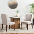 thumbnail image 4 of SAFAVIEH Lauren Contemporary Linen Solid Dining Side Chair, Taupe (Set of 2), 4 of 15