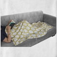 thumbnail image 6 of Yellow and White Soft Flannel Fleece Throw Blanket, Hexagonal Pattern Honeycomb Beehive Simplistic Geometrical Monochrome, Cozy Plush for Indoor and Outdoor Use, 50" x 60", Yellow White, by Ambesonne, 6 of 6