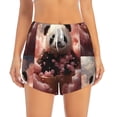 thumbnail image 4 of Lsque Cute Cloud Panda Printed Women's Running Shorts with Liner Pockets,Elastic Quick Dry Workout Athletic Gym Yoga Shorts,Womens High Waist Shorts-Medium, 4 of 9