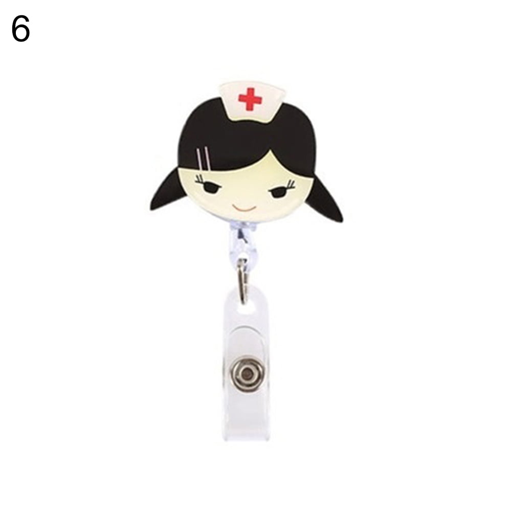harmtty Cartoon Nurse Doctor Retractable Reel ID Badge Label Name