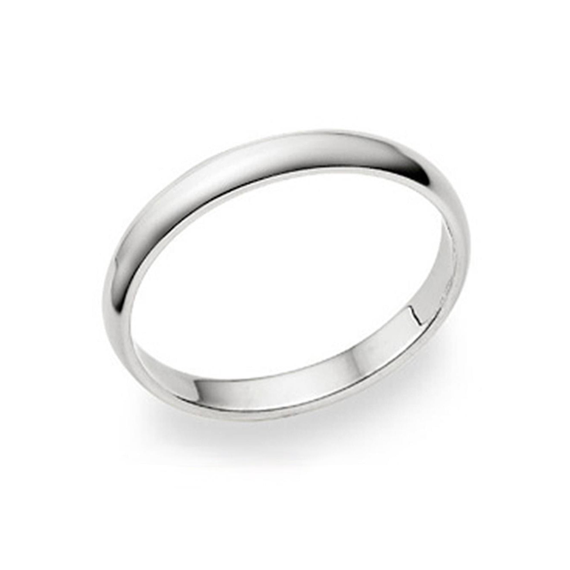 3MM Sterling Silver High Polish Plain Dome Tarnish Resistant Comfort Fit Wedding Band Ring Sz 9