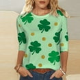thumbnail image 4 of Ounisa Womens 3/4 Sleeve St. Patrick's Day T-Shirts Crew Neck Spring Graphic Tee Tops, 4 of 8