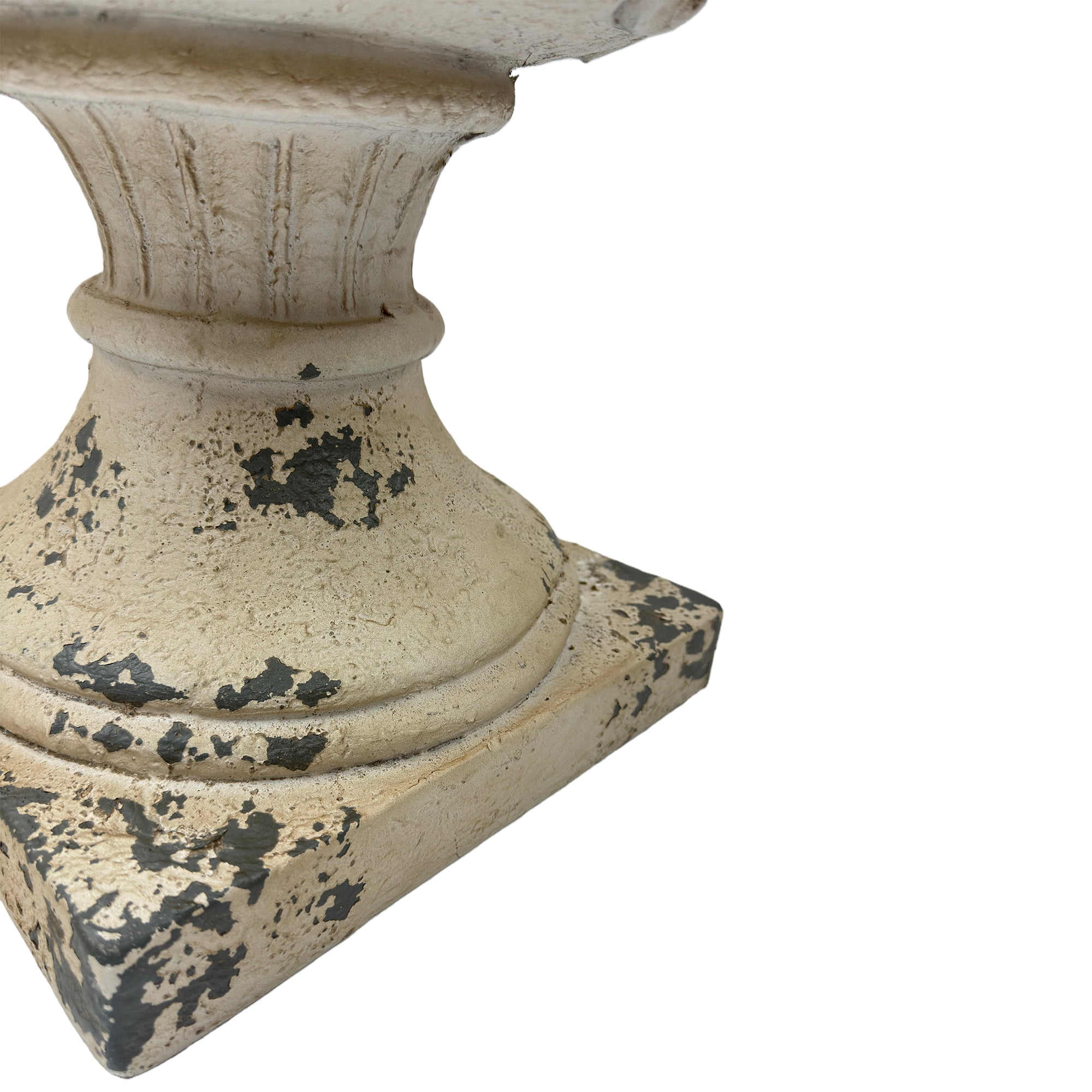 WRXELAN Antique White Planter, Decorative Garden Urn with Drainage Hole, Ready-to-Use Large Plant Pot for Patio, Porch, Lawn, Indoor or Outdoor Gardening, 16.33" Wx16.33 Dx21.45 H