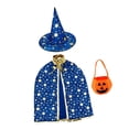 thumbnail image 4 of Capa de mago para cosplay, disfraz para niños y niñas, accesorio fotográfico, capa de bruja para carnaval Azul, 4 of 9