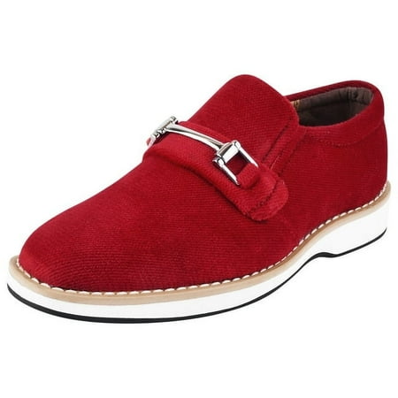 

LIBERTYZENO Little & Big Boys Soft Velvet Casual Slip On Shoes Walking Boy Kids Shoes Red