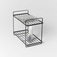 thumbnail image 4 of 2 Tier Space Saving Vanity Organizer Rust Resistant Steel Construction Countertop Cabinet Storage for Bathroom Canisters Bottles Washcloths with Top Handles, 4 of 5