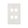 C2G 03413 Four Port Keystone Single Gang Wall Plate, White