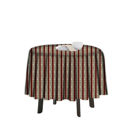 

eloria Stripes Printed Round Table Cloth Resistant Washable Decorative Table Cover for Dining Table