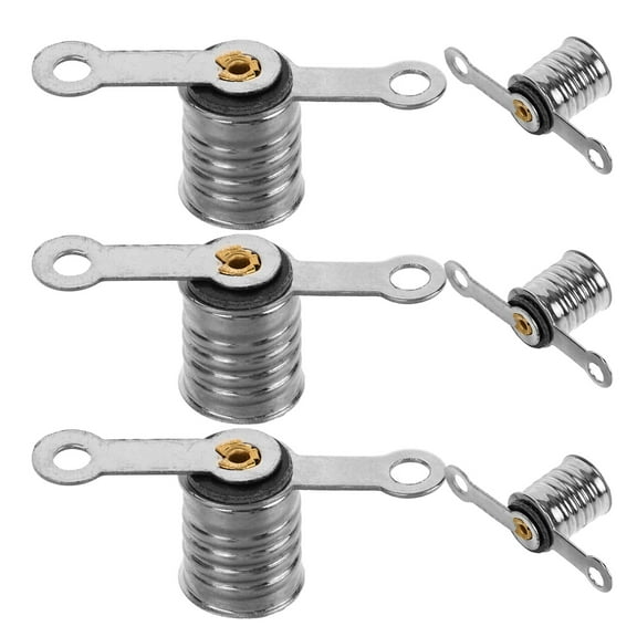 HEMOTON  6 Pcs Lamp Socket Replacement Miniature Light Bulb Holder Screw Silver