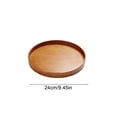 thumbnail image 3 of Round Wooden Serving Tray Natural Wood Tea Color Finish Non Slip Coffee Tea Food Serving Platter Decorative Kitchen Living Room Organizer Breakfast Dessert Storage Rustic Tray, 3 of 6