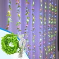 thumbnail image 3 of 10 Strands Artificial Ivy Garland with 200 LED Curtain String Lights | 31.5" Silk Leaf Rattan Hanging Vines for Bedroom, Wedding, Party & Patio Wall Decor, 3 of 5