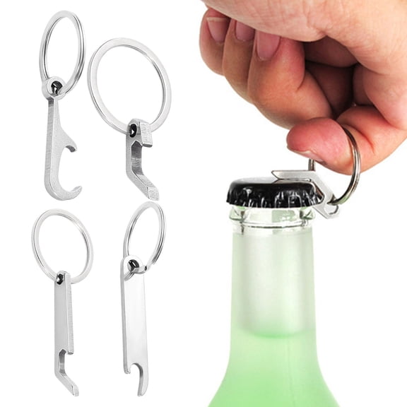 Ultra-Lightweight Stainless Steel Keychain Bottle Opener with Key Ring | Rust-Proof and Durable Mini Beer Opener Tool for Keychain,Camping,Travel,EDC