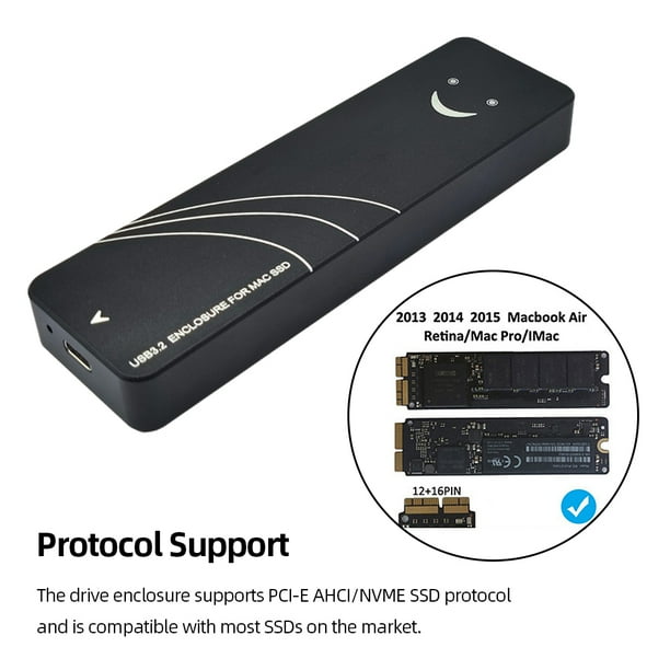Recinto Usb3.2 Caja Usb3.2 Lector Externo SSD USB 10 20Gbps para MacBook Air Pro 13 17 JShteea Nuevo Walmart en linea
