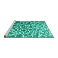 thumbnail image 2 of Ahgly Company Machine Washable Indoor Round Abstract Turquoise Blue Contemporary Area Rugs, 5' Round, 2 of 4
