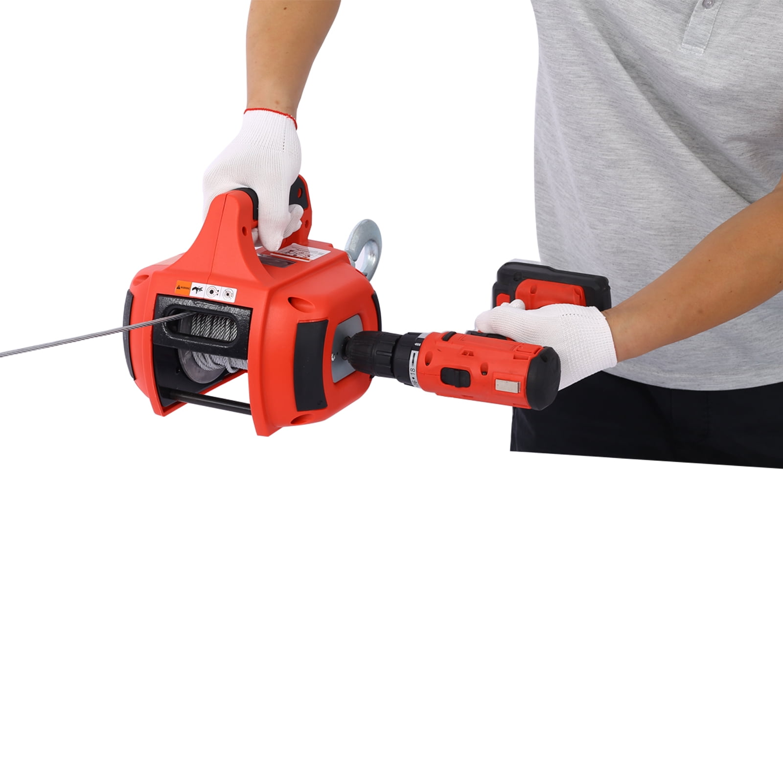 Walkfairy Drill Winch Hoist Portable Drill Winch of 750 LB Capacity