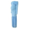 thumbnail image 6 of Lispipm Maternity Dress for Women Party Long Sleeve Off Shoulder Pregnant Clothes Mesh Split Photography Gown for Photoshoot Blue L, 6 of 9