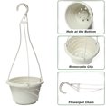 thumbnail image 6 of Sunjoy Tech 1/4 Pcs Plastic Hanging Flower Plant Pots, Planter Holder Round Hanging Fence Railing Wall Planter Plant Containers for Outdoor Indoor Plants Home Garden Balcony Decoration, 6 of 8