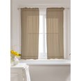 thumbnail image 3 of Brown Textured Curtains 45 Inch Length, Sheer Curtains for Bedroom Living Room Window Farmhouse Country Woven Striped Rod Pocket Voile Drapes Kitchen Curtains Small Half Window 42"x45" 2 Panels, 3 of 7
