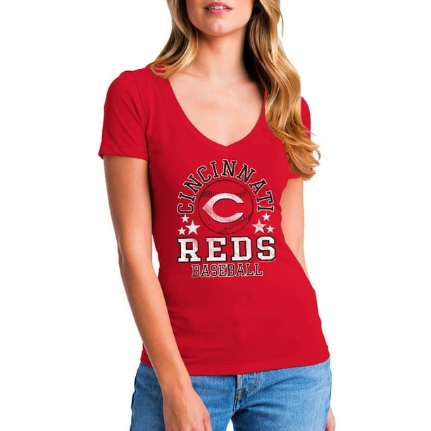 MLB Cincinnati Reds Women's Short Sleeve Team Color Graphic Tee