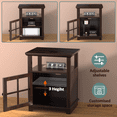 thumbnail image 6 of FAGAGA Wood Nightstands with Charging Station, End Table with Storage Shelf for Living Room, Vintage Bedside Table for Bedroom, Dorm | Brown, 6 of 10