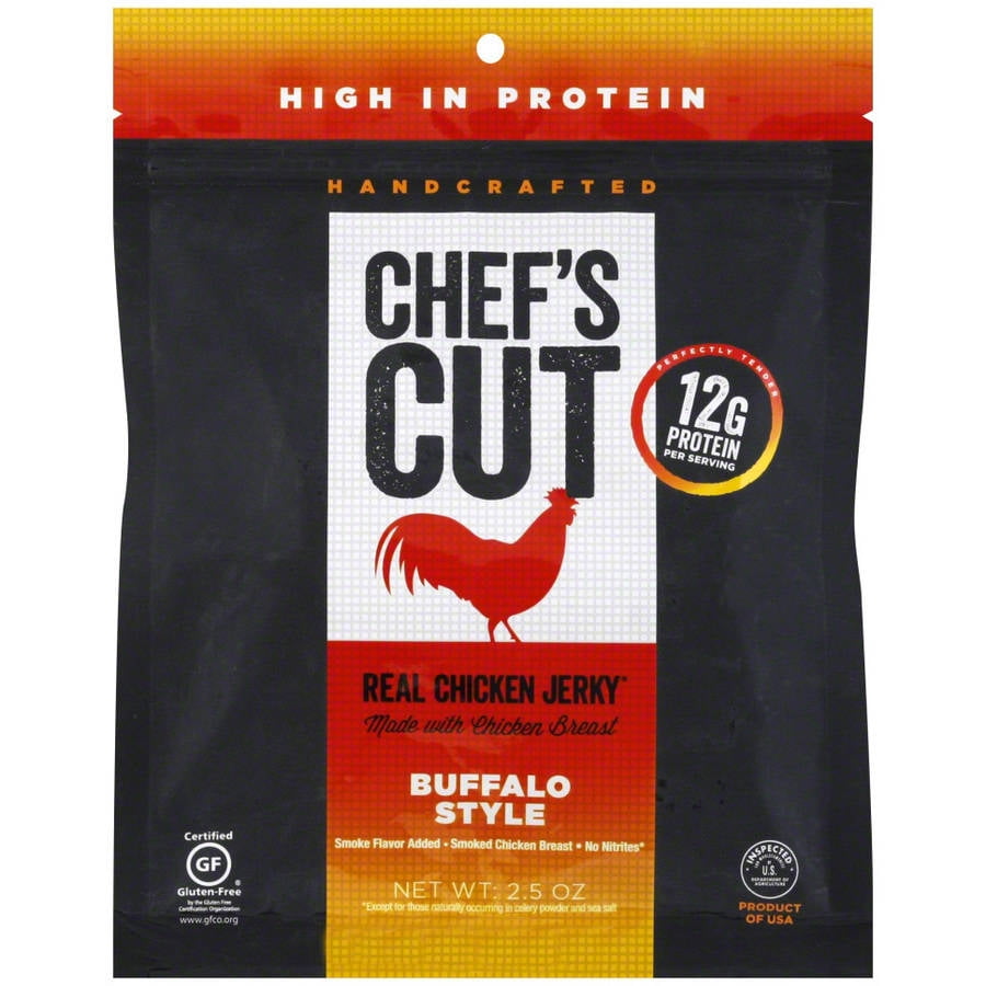 Chef's Cut Buffalo Style Real Chicken Jerky, 2.5 oz, (Pack of 8) by