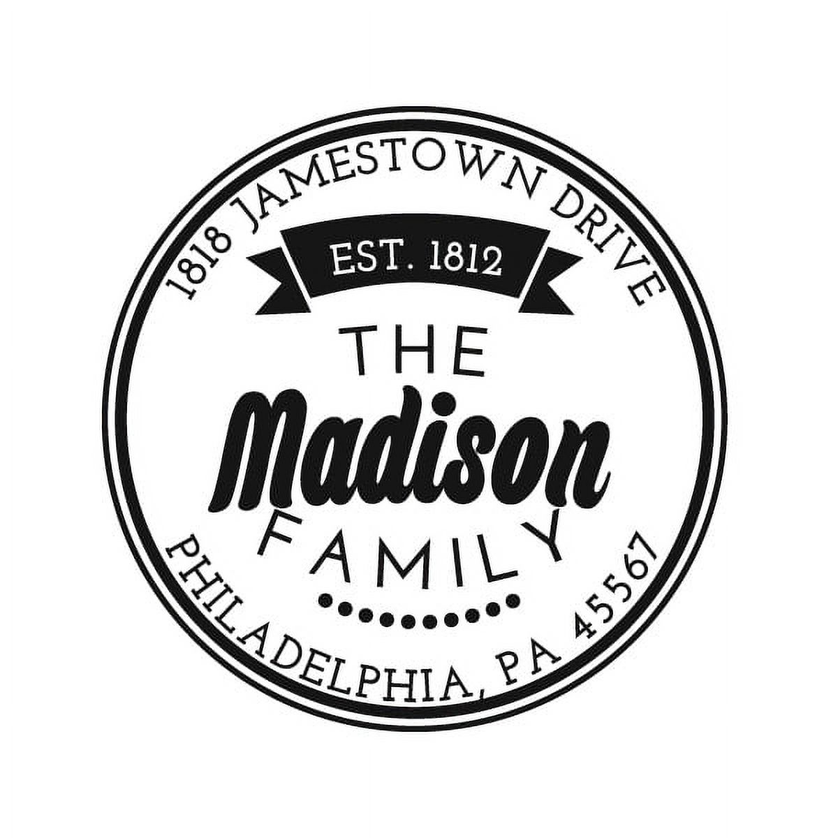 Personalized Round Self-Inking Rubber Stamp - The Madison