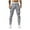 Gray, variant on Men's Ripped Jeans Slim Fit Straight Leg Pocket Solid Color Elastic Tight Fitting Small Leg Denim Pants Gray