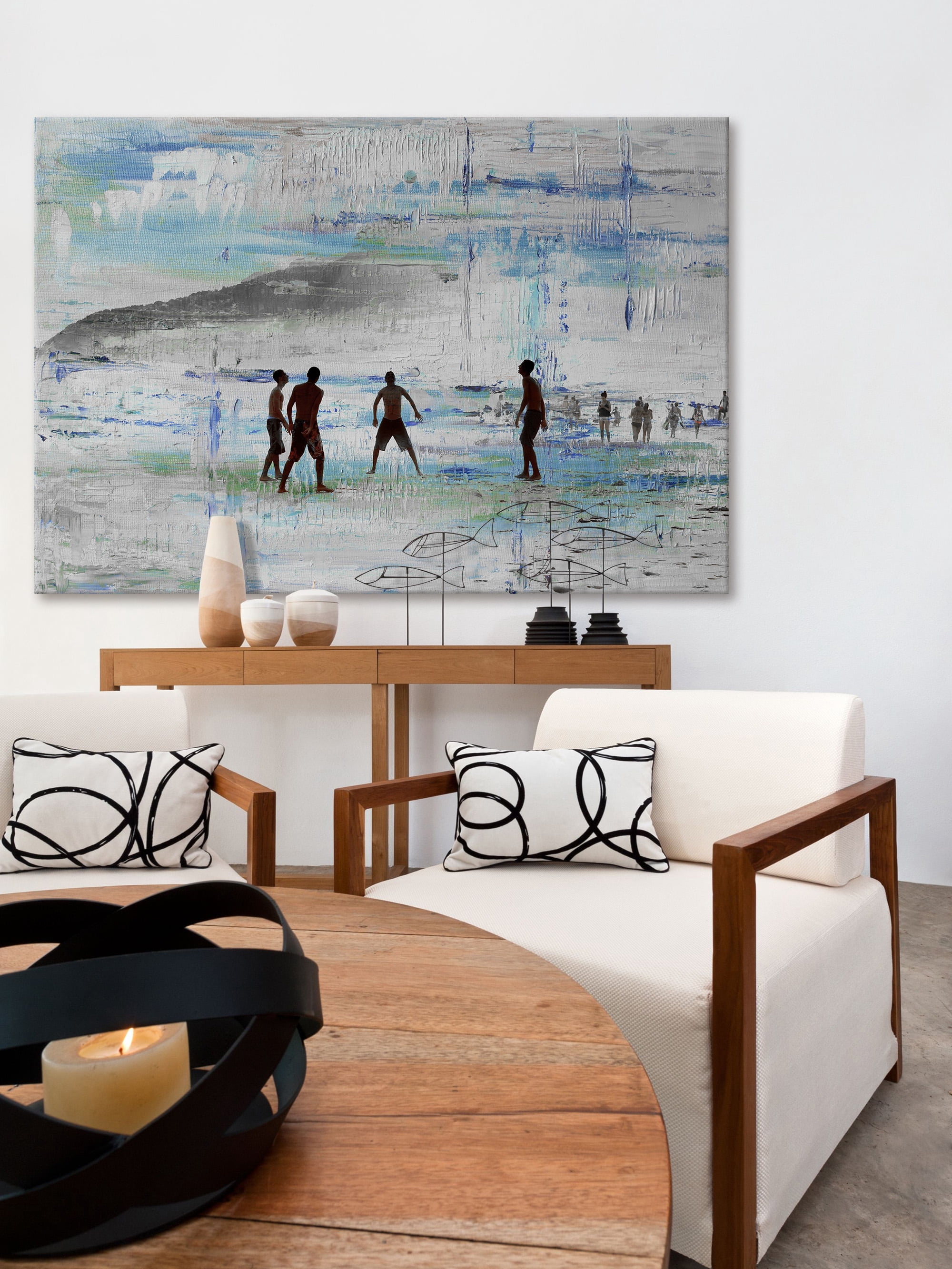 "Sand Games" Painting Print on Wrapped Canvas