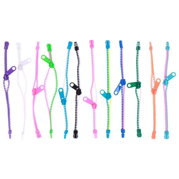 48PCS Friendship Fidget Zipper Bracelets Sensory Toys Bulk Set Neon Colors, Kit for Birthday, Party Favors for Kids Goodie Bags Easter Egg Basket Stuffers Pinata Filler Small Prizes (Assorted Color)