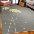 thumbnail image 3 of Allium Flower Decorative Rug, Floral Design with Swirl Lines Falling Leaves Autumn Inspired, Quality Carpet for Bedroom Dorm and Living Room, 6 Sizes, Pastel Yellow, by Ambesonne, 3 of 4