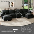thumbnail image 2 of Wiilayok 145" U Shaped Cloud Couch Modular Sectional Sofa for Living Room,Modern Chenille Deep Seat Modular Couch with two Movable Ottoman,Central Console w/ Dual USB Ports,Cup Holder,Black, 2 of 8