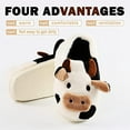 thumbnail image 3 of Cute Cow Slippers For Women Girls Cartoon Fuzzy Plush Cotton Slippers For Indoor Outdoor Warmth In Winter, 3 of 5