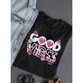 thumbnail image 3 of Good Vibes - Pink Emojis Graphic Women's T-shirt, 3 of 4