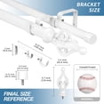 thumbnail image 3 of Urbanest Adjustable Double Curtain Rod Set Portia Manhattan Finials – 1″ Front & 3/4″ Back Rod With Glossy White Rod, 48–84 Inches, 3 of 6