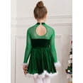 thumbnail image 4 of MSemis Kids Ballet Dance Costume Ice Figure Roller Skating Dress Christmas Santa Xmas Holiday Green 6, 4 of 6