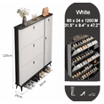 thumbnail image 2 of SOCE041 - Armoire à Chaussures Mince pour Entrée avec Rangement Rabattable - Blanc (80 x 24 x 120 cm), 2 of 3