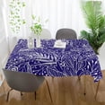 thumbnail image 5 of SKYSONIC 60"x120" Square Tablecloth with Blue Exotic Leaves and Birds Prints, Anti-Wrinkle and Smooth Table Cloth for Kitchen/Home Party Decoration, 5 of 7