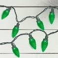 thumbnail image 2 of 50ct Green LED Faceted C9 Christmas Light Set, 20.25ft Green Wire, 2 of 3