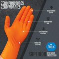 thumbnail image 2 of MEDPRIDE Maxx Strength Nitrile Industrial Gloves – Orange, XX-Large, 8 Mil Thick, 100-Pack, Powder-Free Heavy-Duty Disposable Chemical & Mechanics Gloves, 2 of 7