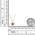 thumbnail image 2 of AVORA 14K Yellow Gold July Birthstone- Ruby with Simulated Diamond CZ Heart Halo Pendant Necklace with 18" Chain, 2 of 4